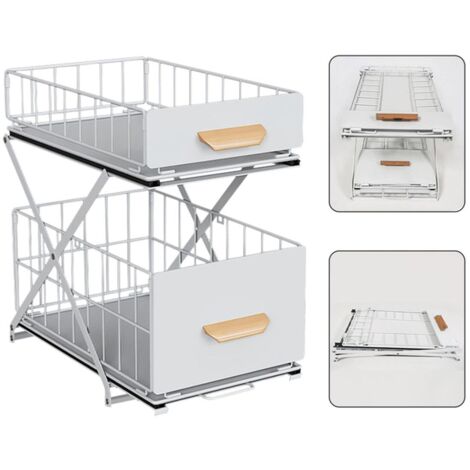 Kit Système De Tiroir Emuca – Coulisses à Extraction, Pour Cuisine Ou Salle De Bain, Blanc, Charge 30 Kg