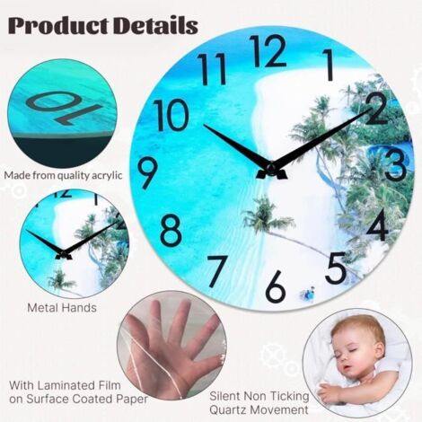 Horloge Murale Extérieure 30 Cm – Étanche Avec Thermomètre & Hygromètre, Style Vintage Pour Jardin, Terrasse, Piscine