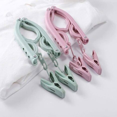 Cintres De Voyage Avec Pinces Pliables Et Portables Avec 1 Corde à