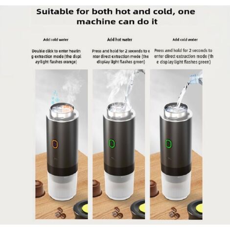Cafetière Capsules Camping Machine à Café Portable, Expresso Chauffage Électrique De Voyage, Pour 12V Voiture Et Le Camping, Cafetière Portable Pour Capsules Ou Café Moulu (Gris Cafetière Voyage