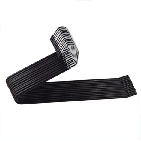 Lot De 15 Cintres Antidérapants Pour Pantalons Et Jeans 35 Cm - Noir, Robuste Et Pratique