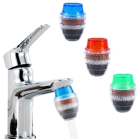 Lot De 3 Filtres Robinet Purificateur Eau - 5 Couches Charbon Actif Anti Chlore Fluoré
