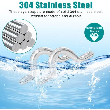 Lot De 30 Pontets En Inox 304 – 42x15 Mm, Avec 60 Vis Et Tournevis – Pour Bateau, Kayak, Fixation Marine