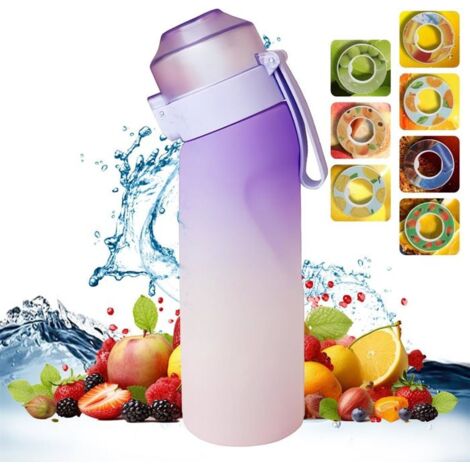 Arkindy Gour Bouteille 700ML Avec 7 sul Saveur Gout Pods, Capsule de Goût de Bouteille D'eau Gonflable, Tasse D'eau de sport, Approprié Pour Le Sport En Plein