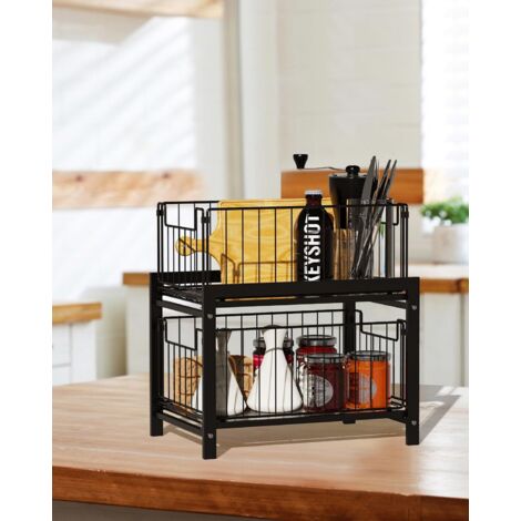 Organisateur Sous-Évier Avec Tiroir Coulissant – Panier Armoire – 2 Pièces