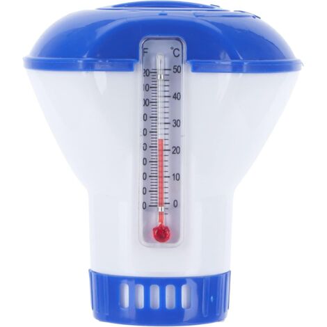 Distributeur Piscine Avec Thermomètre Intégré - Flotteur Produits Chimiques Pour Piscine Et Spa