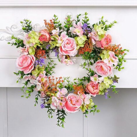 Couronne De Lavande Artificielle 45,7 Cm - Décoration Porte Entrée Printemps Et Saint-Valentin
