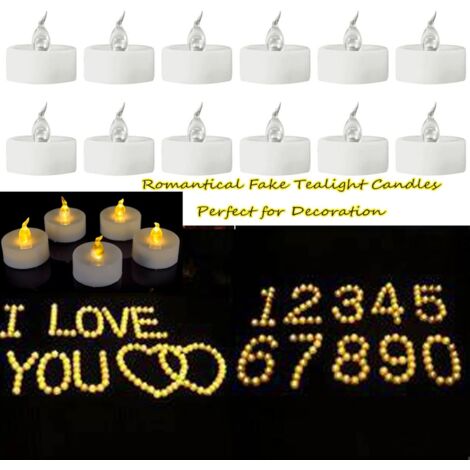 Lot De 36 Bougies Chauffe-Plat LED à Pile - Flamme Vacillante Sans Flamme Pour Décoration