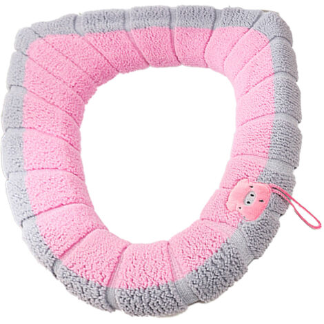 Housse de toilette épaisse, extensible et lavable, compatible avec tous les sièges de toilette ovales.// (1/5)