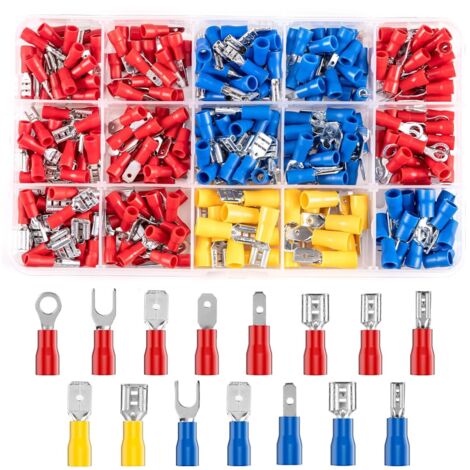 Kit De 280 Cosses électriques Isolées à Sertir – Assortiment De Connecteurs, Idéal Pour Vos Projets Bricolage