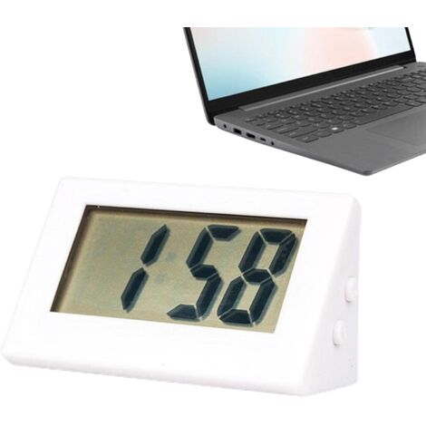 Petite horloge numérique LCD noire à piles, pour voiture/tableau de bord/bureau/cuisine/salle de classe