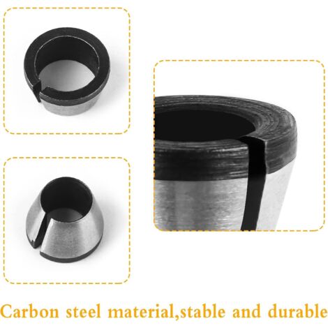 Adaptateur Mandrin M17 Haute Résistance – Convertisseur Carbure Pour Défonceuse à Bois Et Machine à Graver (Tailles 6-10 Mm + Écrou)