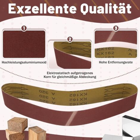 Starcke 732E Lot de 10 bandes abrasives en papier 150 x 6800 mm Grain