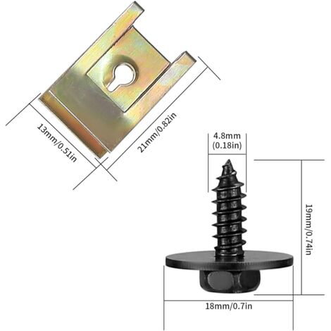 Lot De 30 Clips Fixation Vis-U Universels - Ton Bronze, Pour Véhicule, Neufs