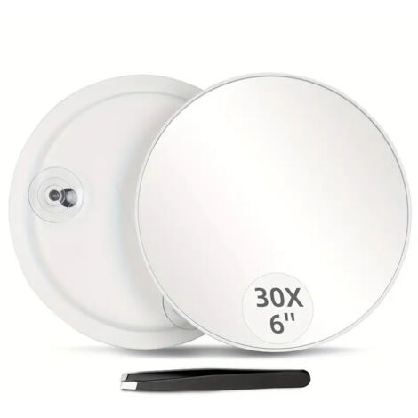 PEDOMIROR Miroir De Maquillage LED Grossissant 30x Avec Ventouse - Miroir Cosmétique Sans Perçage