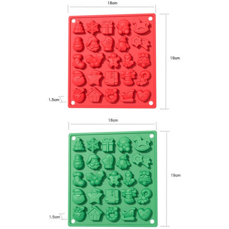 Lot de 2 moules en silicone 3D en forme de sapin de Noël, pour
