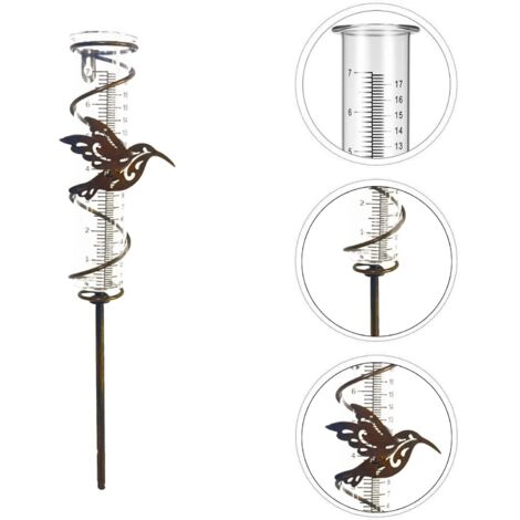 Pluviomètre Extérieur En Verre – Jauge De Pluie Avec Support Métal Décoratif – Pour Jardin, Terrasse, Parc