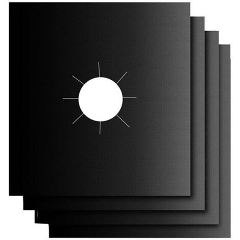 10 Pièces Protection Plaque Cuisson Gaz - Tapis Anti-Chaleur Réutilisables 27x27cm Noir