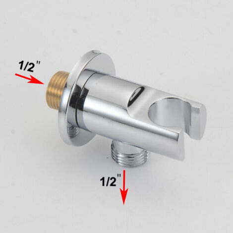 Support Mural pour coude et combiné de Douche, Chrome - Bricolage