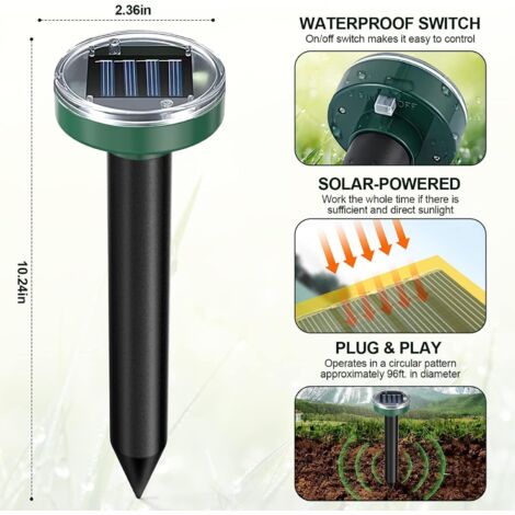 Répulsif Solaire à Ultrasons,Répulsif Pour Animaux De Jardin,Avec