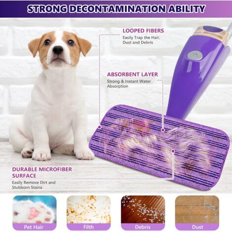 10 Lingettes Microfibres Réutilisables Lavables - Compatibles Balai Sweeper Mop 25.4 Cm - Pour Sols Et Surfaces - 2