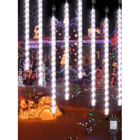 10 Guirlandes Lumineuses Météore Pluie 50cm Blanc Chaud - Extérieur IP65 - EMMS