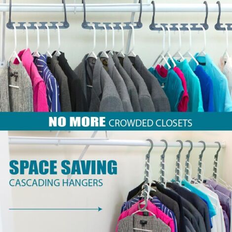 MAKTSAM Lot De 12 Cintres à 4 Couches - Économiseurs D'Espace Pour Pantalons, Écharpes Et Accessoires