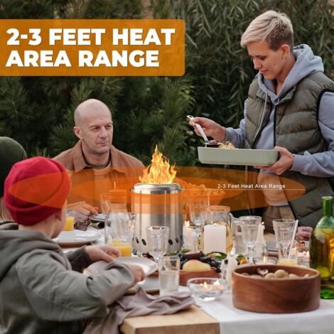 Table de camping, réchaud coupe-vent, support robuste en alliage d'aluminium, isolation