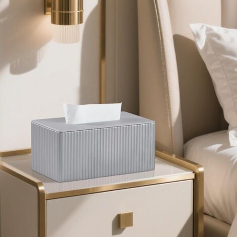 Housse Boîte à Mouchoirs Carrée Baydie Home – Cuir PU Tissé Doré – Élégante & Magnétique Salle De Bain
