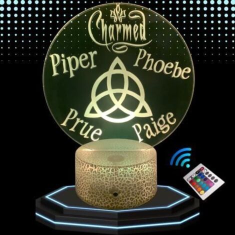 Lampe de Chevet 3D LED Charmed Série TV ,Soeurs Halliwell, Veilleuse changement de Couleurs, Déco Idée Cadeau pour Fan et Passionés (1/4)