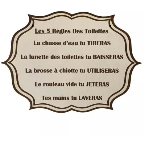 Plaque de Porte Toilettes - Artisanal - Bois - Fixation Coller ou Visser - Design Humoristique - Décoratif (1/5)