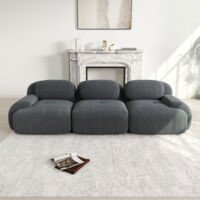 Canapé 3 Places Modulaire en Corduroy Premium, Sans Cadre, Accoudoirs Ergonomiques et Mousse Ultra-Élastique