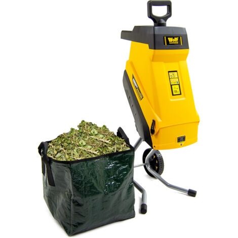 Electric Shredder Wolf Garden Silent Quiet Cutter 2500w with 45L Collection Bag