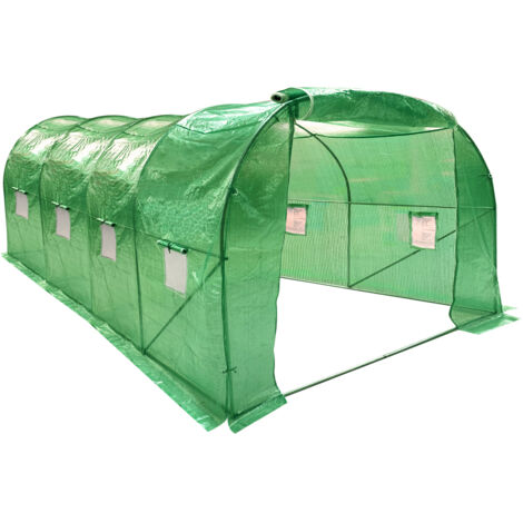 4m x 3m Polytunnel Greenhouse Roll Up Windows Wolf Poly Tunnel