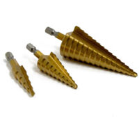 3pc Step Drill Bit Set for Sheet Metal Plastic & Steel Wolf Trade