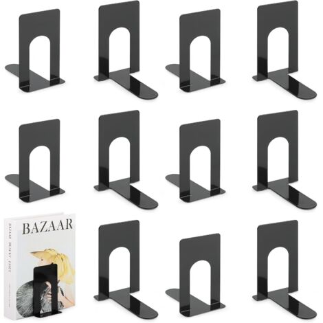 Serre-livres en métal noir, idéal pour un usage à domicile ou au bureau. (1/5)
