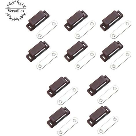 Loqueteau magnétique puissant – force de maintien 4kg – lot de brun – aimant porte – loqueteau aimant – aimant placard (1/5)