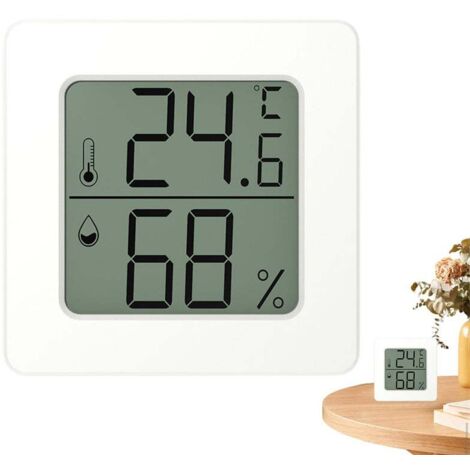 Thermomètre d'intérieur, hygromètre numérique, thermomètre d'ambiance pour la maison, moniteur de température et d'humidité pour serre, blanc (1/5)