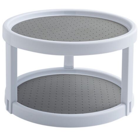 plateau à épices antidérapant à 2 niveaux, plateau tournant à 360 degrés, plateau rotatif de 25 cm pour garde-manger, cuisine, comptoir (1/5)
