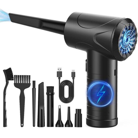 3 Vitesses 91000 RPM Air Comprimé Nettoyage pc, Rechargeable par USB Souflette d Air Electrique,Duster Depoussierant Electrique Dépoussiérant (1/5)