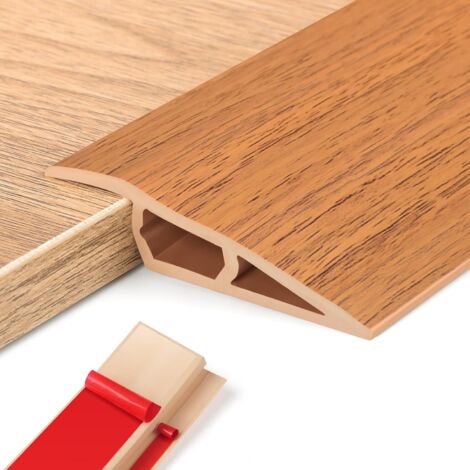 (Grain de Bois Jaune, 1015mm(H),1M(L))Barre de Seuil Adhesive PVC, Seuil de Porte, Profilés de Réglage en Hauteur en Vinyle,Rattrapage Niveau
