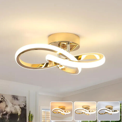 Plafonnier LED, Lustre LED basse consommation, Plafonnier moderne, Luminaire d'allée LED design, 3 températures de couleur (3000K-6000K)