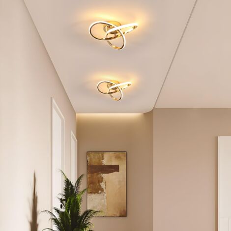 Panneau de plafond LED plafonnier en aluminium dimmable lampe de couloir carré argent, 20W 1140Lm blanc chaud, L 30 cm