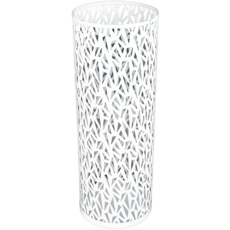 Porte-parapluie rond métal blanc 23x15 cm ajouré résistant rustique bureau entrée maison – ComfortXL