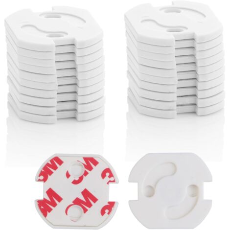 Lot de 20 cache-prises pour bébé - Adhésif 3M - Protection des prises électriques (1/5)