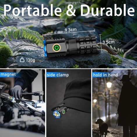 Lampe de camping solaire, rechargeable, LED 3200 mAh, étanche, pliable