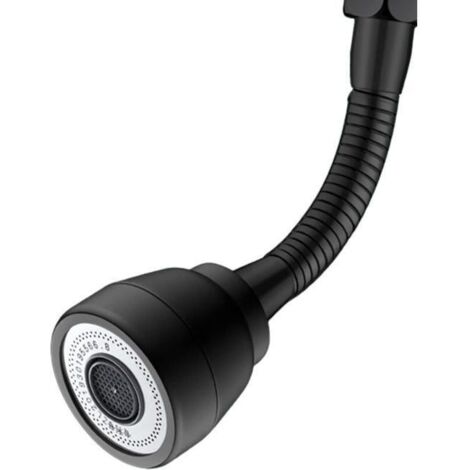 3 Modes Tête Douchette Evier Cuisine,360 Degrés Embout Robinet Cuisine Douchette,Adaptateur Economiseur D'eau ,Aérateur de Robinet Pivotant(Noir) (1/5)