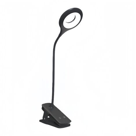 Lampe de lecture à pince pour tête de lit, lampe de table 3 couleurs 3 luminosité avec pince solide, veilleuse col de cygne rechargeable USB-C pour ca (1/5)