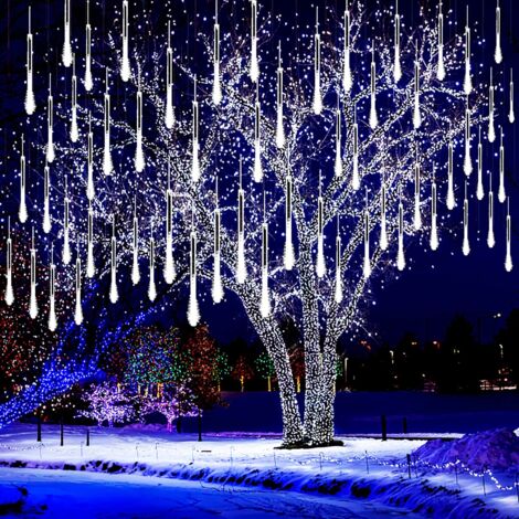 Guirlande lumineuse de Noël pour extérieur, 10 tubes de lumières de fées de pluie de météorites, lumières de pluie imperméables pour Halloween (1/5)