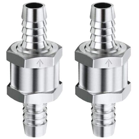 Clapet Anti-Retour, D'aluminium Carburant Non Retour Clapet Anti-Retour, Valve De Contrôle De Carburant, pour Essence Carburateur 6MM 2Pcs A (1/5)
